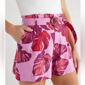NWOT Sofia By Sofia Vergara Mauve Pink Print Paper Bag Shorts Medium